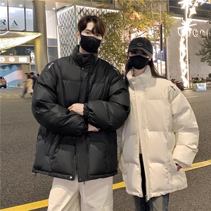 情侣装冬装 港风pu软皮刺绣棉服 棉衣休闲加厚外套男 G1108 P128图片