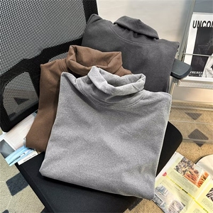 秋冬季纯色打底衫德绒半高领秋衣长袖T内搭男女大码卫衣ST246-P28