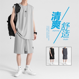 休闲透气时尚轻薄潮流百搭冰丝抗皱冰丝套装 TZ86-特批68图片