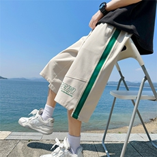 夏季新款宽松休闲运动七分短裤男大码针织沙滩卫裤3652-P48，男装牛仔裤，电商C305A
