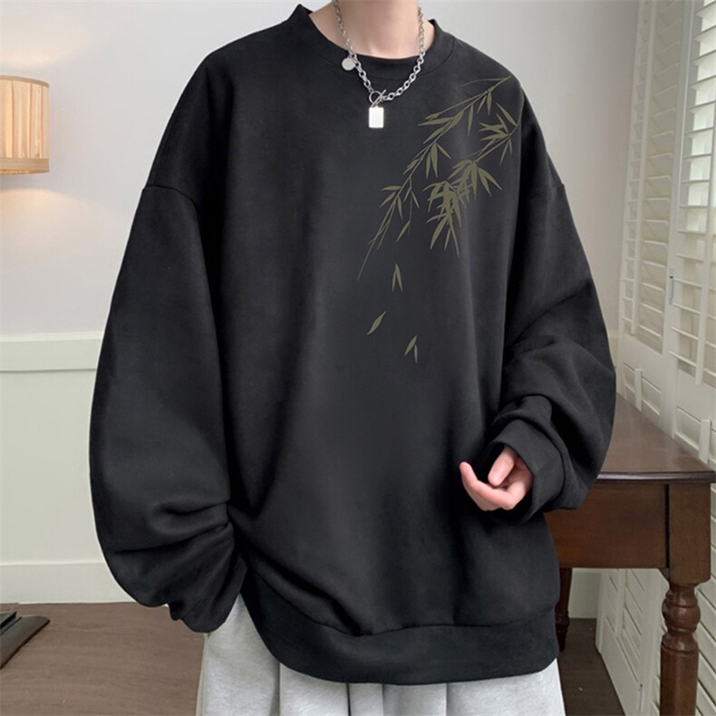 麂皮绒卫衣男大码重磅长袖t恤男 JW81382-P35图片