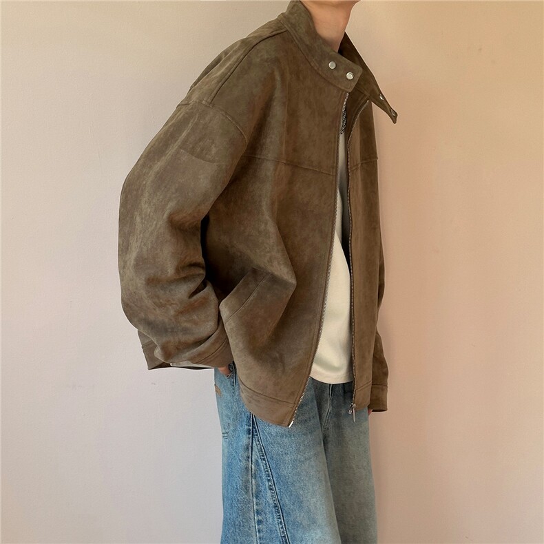 春季现货潮牌男士麂皮绒夹克外套日系痞帅A351-AJ2640-P125控199，男装夹克，电商A351