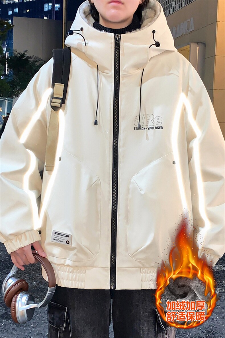 网红座山雕加绒加厚棉衣外套新款情侣连帽夹克A436-2539-P95,男装夹克,电商A436