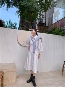 两件套衬衫裙图片