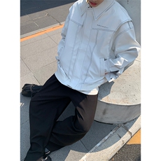 男女春秋PU皮夹克宽松休闲外套美式潮流上衣JK06-特P158，男装夹克，电商B327