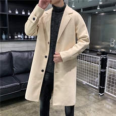 N1079/P100加棉P110秋冬毛呢大衣男中长款过膝风衣大码男士呢大衣，男装毛呢大衣，电商A141