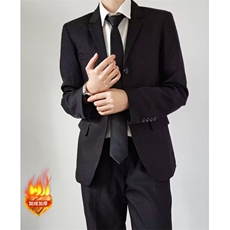 秋冬加绒加厚西服男士修身商务正装职业新郎结婚礼服西装XZ16，男装西服套装，星座1116A（原606A-3）