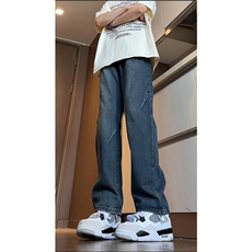 2025秋季新款美式高街水洗复古褶皱牛仔裤B315-K23525-P65控78，男装牛仔裤，电商B315