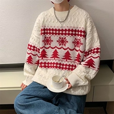 新款复古毛衣男女宽松ins慵懒风oversize秋冬针织衫外套DW232-P45，男装针织衫/毛衣，星座1008-1
