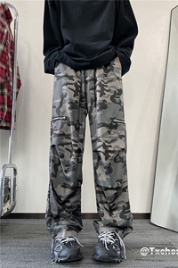 2024春季新款潮流防水机能迷彩宽松冲锋裤B315-K24016-P50控68图片