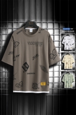 冰氧仿棉短袖网格挂拍体恤休闲百搭趣味印花男上衣TC3156-P25控48，男装T恤，星座717