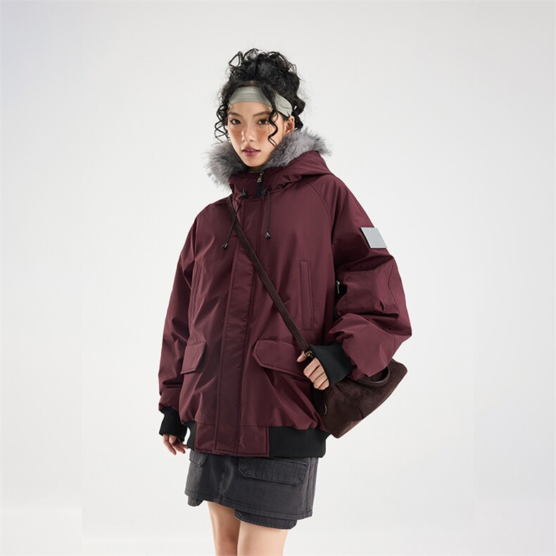 美式连帽大毛领冬季加绒加厚棉衣男士设计感棉服HY2005-特P105,男装棉衣,星座610B-1