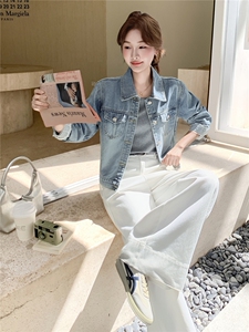百搭长袖保暖时尚女短外套标准短款秋季女装薄款休闲春秋小个子图片