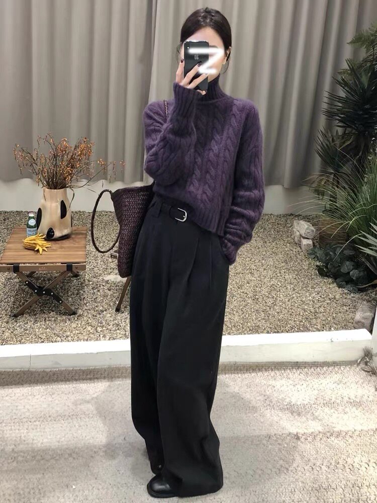2025年秋季时尚百搭通勤简约休闲套头针织衫，女装针织衫/毛衣，琳尚羊绒