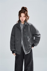 复古做旧立领夹克女春季宽松休闲工装风百搭外套XZ309JK8009P95，男装夹克，星座309（原A406）