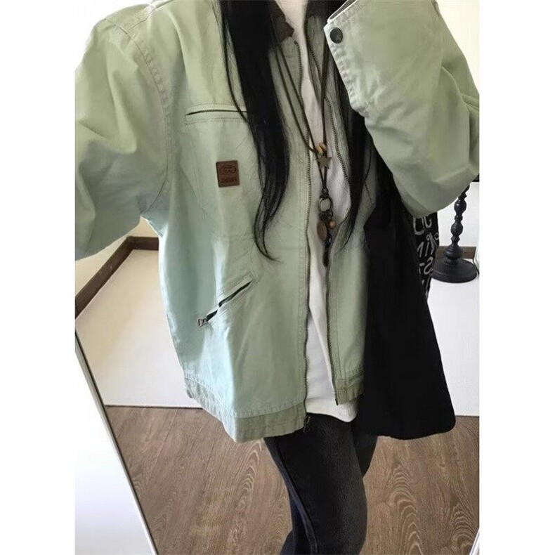 复古外套女秋季新款宽松工装夹克设计感小众长袖上衣JK676,男装夹克,星座1116A（原606A-3）