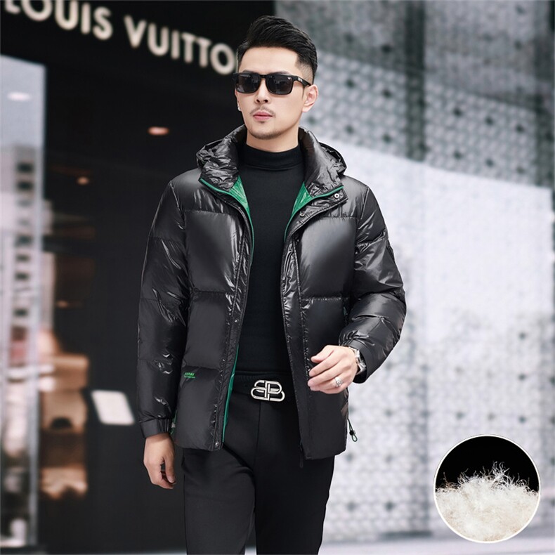继续新标90绒防水黑金羽绒服外套男士秋冬青年拆卸帽羽绒服,男装羽绒服,钱塘723