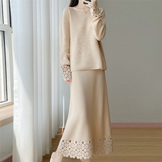 2025百搭时尚元宝针钩花，女装针织衫/毛衣，江南羊绒