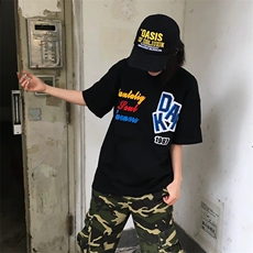 万针全刺绣工艺抖音得物高品质260克重磅纯棉双纱美式高街短袖T恤，男装T恤，电商A486