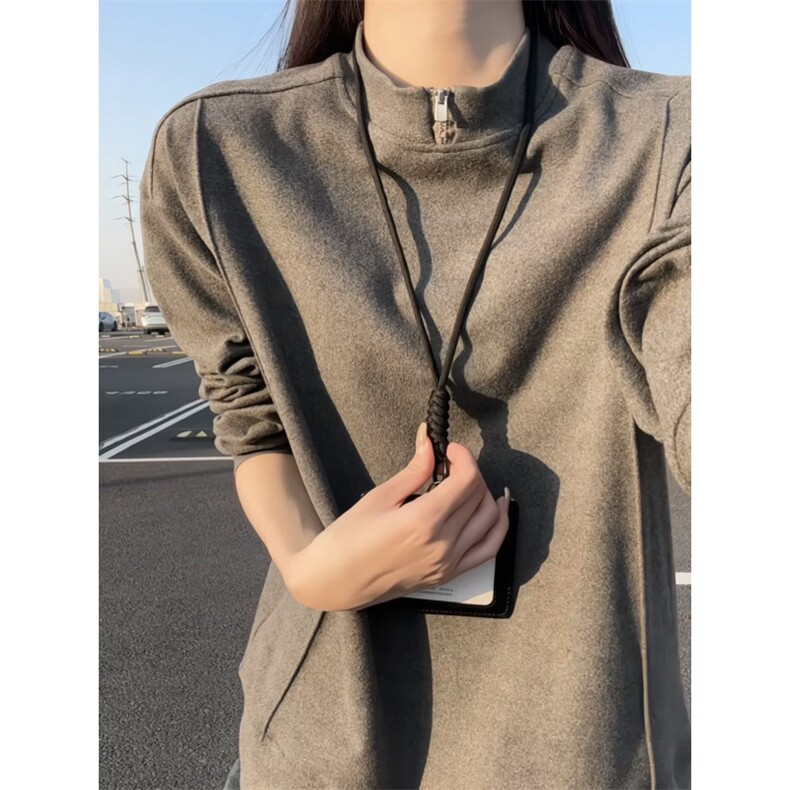 冬季保暖设计感拉链内搭双面德绒打底衫男女潮XZ811A-DR06-特P28，男装T恤，星座811A