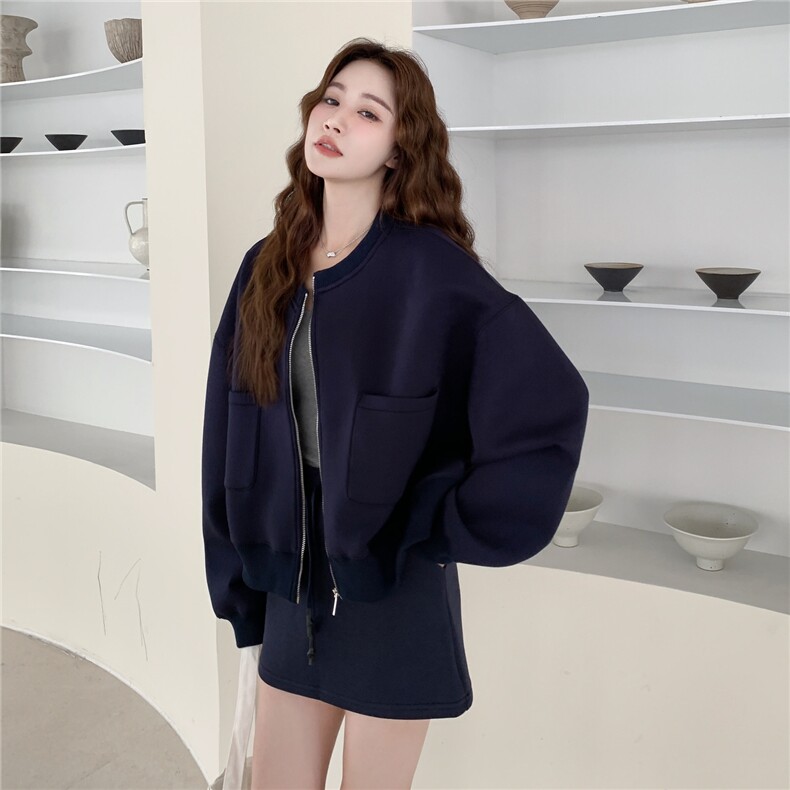 时尚藏青色空气层卫衣短裙套装2C167-871-P170-K238,女装套装/套裙,2C167