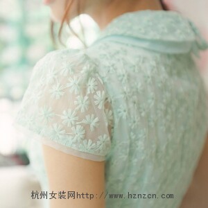 甜美蕾丝连衣裙女夏季新款韩版修身显瘦短袖小清新裙子图片