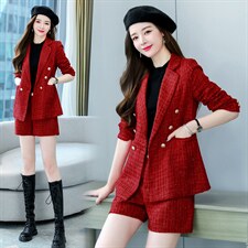 现货套裤女2022年冬季新款时尚减龄通勒百搭街头小香风重工艺套装，女装套装/套裙，丽美静依