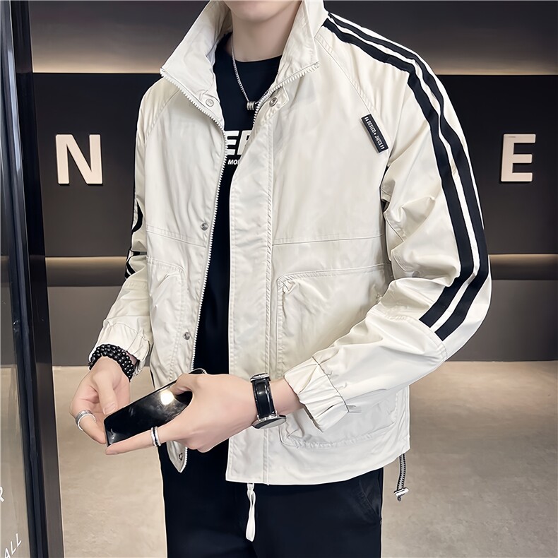 店主风新款夹克外套男春秋休闲百搭时尚立领男士夹克S6022-P100,男装夹克,星座310B-3