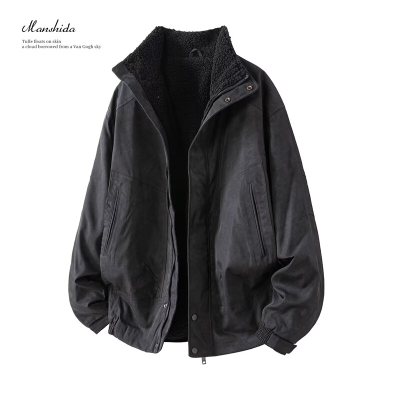 美式复古加绒加厚工装棉服男女冬季潮牌情侣保暖棉衣MF375-P85,男装棉衣,星座412-3