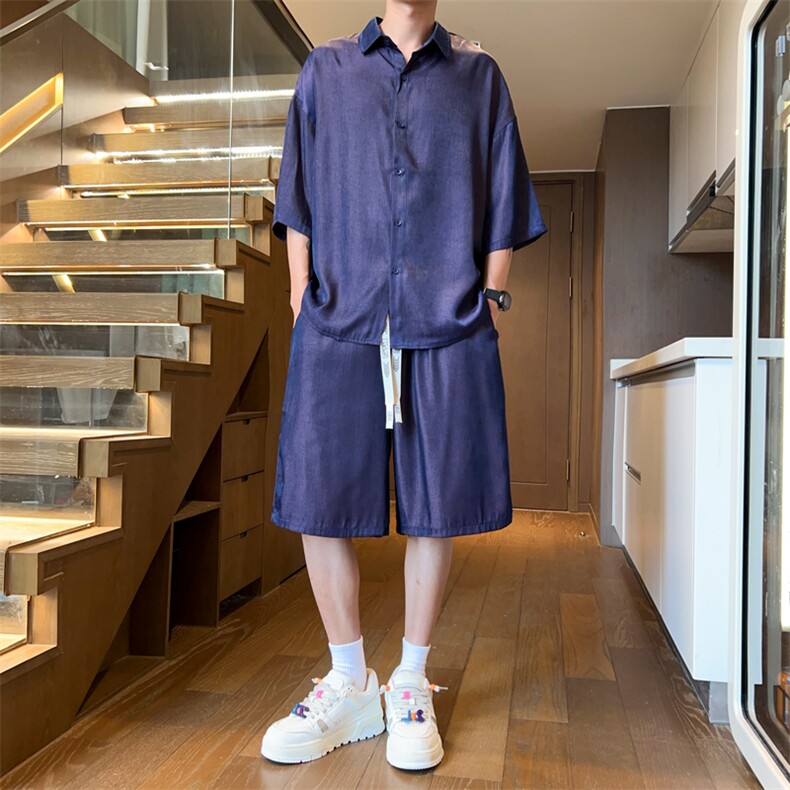 量大优供视频激光直筒冰丝短裤XH70-特P25,男装牛仔裤,电商B367
