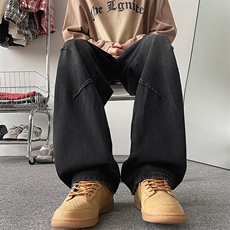美式复古牛仔裤宽松直筒阔腿高街痞帅休闲裤新款男裤子10337-p45，男装牛仔裤，星座1008-1
