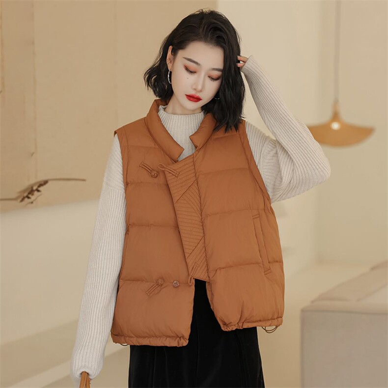 YGYL24款现货冬季时尚百搭90白鸭绒马甲,女装羽绒服,阳光伊恋