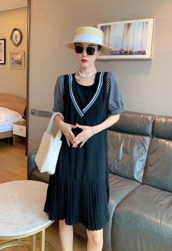 夏季拼接连衣裙，女装连衣裙，斐媞梦 FTM