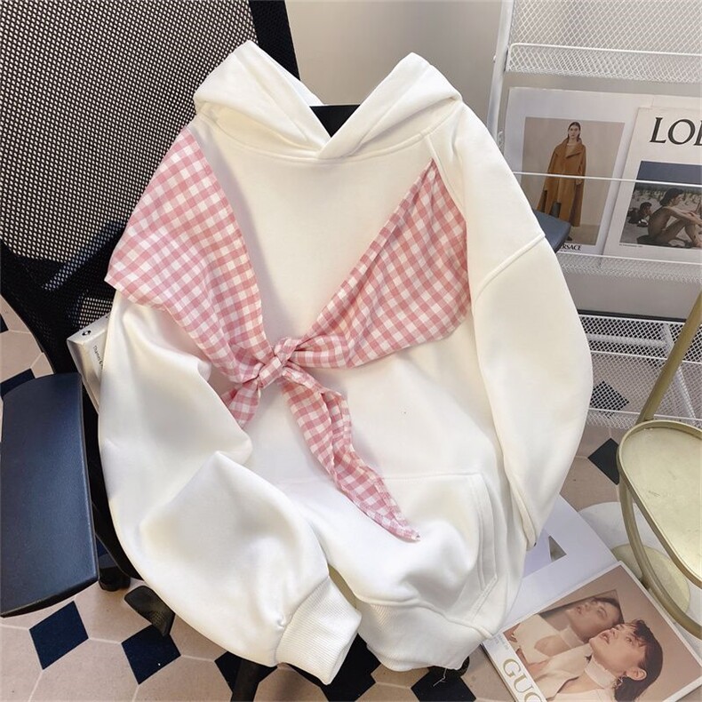 拼接格子绑带设计重磅秋冬全棉高品质美式高街连帽卫衣外套Y7709,男装卫衣,电商A486