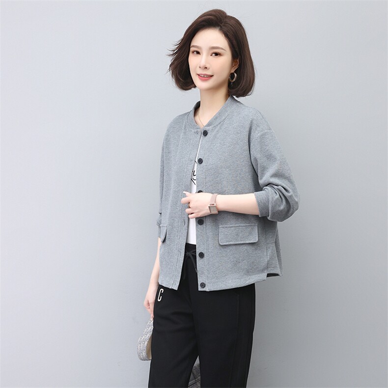 卫衣开衫外套女春秋2025年新款大码宽松显瘦中年妈妈薄款休闲上衣,女装卫衣/绒衫,独衣靓