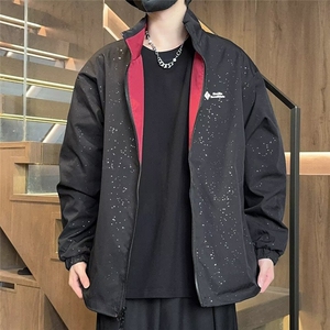 正反两面穿外套潮牌痞帅炸街男高级感立领飞行服棒球服JK501 P53图片
