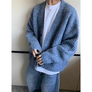 日系复古开衫毛衣男新中式针织衫高级感慵懒风外套513AMY2721 P50图片