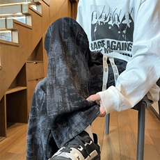 ！2025秋冬新款男士潮牌直筒裤情侣拖地裤WK2055特P35加绒P45，男装休闲裤，电商B220