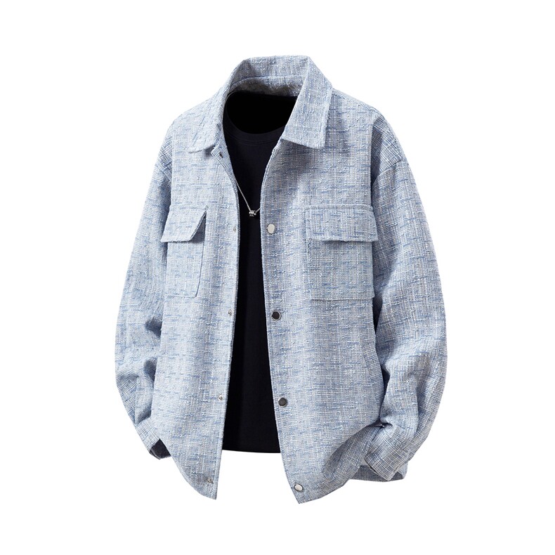 1小香风金属按扣大码M-5XL夹克男：聚酯纤维JK77080P85控128，男装夹克，星座226-2