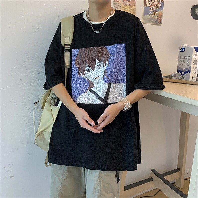 2021卡通印花韩风短袖夏季ins宽松男女休闲t恤 T610-P22图片
