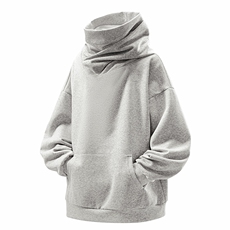 抖音得物二开美式高街重磅宽松结构工艺防风高领连帽卫衣外套W67，男装卫衣，电商A486
