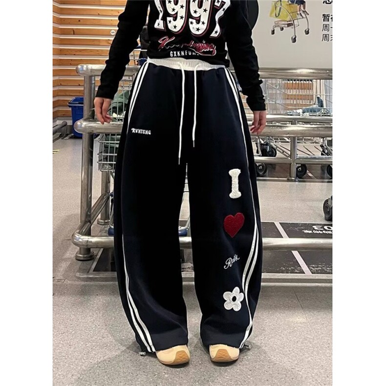 女生裤子春秋款新款彩心外穿设计感小众运动休闲卫裤KW03,男装休闲裤,星座1116A（原606A-3）