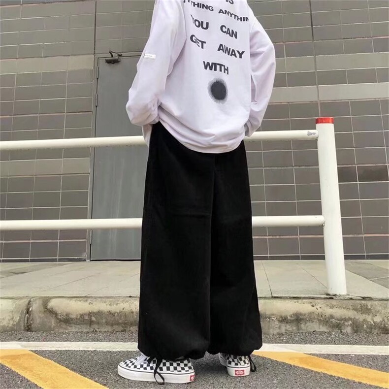 男秋季新款港风休闲裤灯芯绒阔腿裤子K016P30,男装休闲裤,星座1116-2