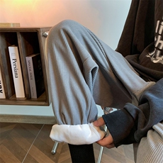 2024冬季重磅棉绒加绒加厚休闲男束脚裤313A-1-NK72-P65控78，男装休闲裤，星座808A-1
