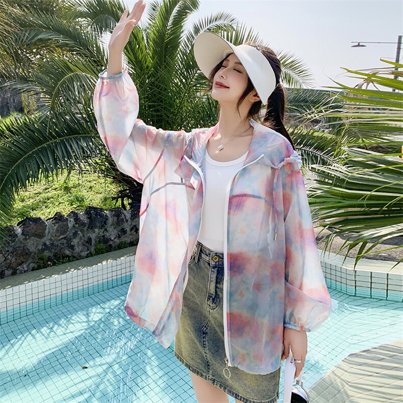 多巴胺紫色绝美气质防晒服女夏季韩系小个子海边轻薄连帽防晒衣潮,女装防晒衣,蝶眷