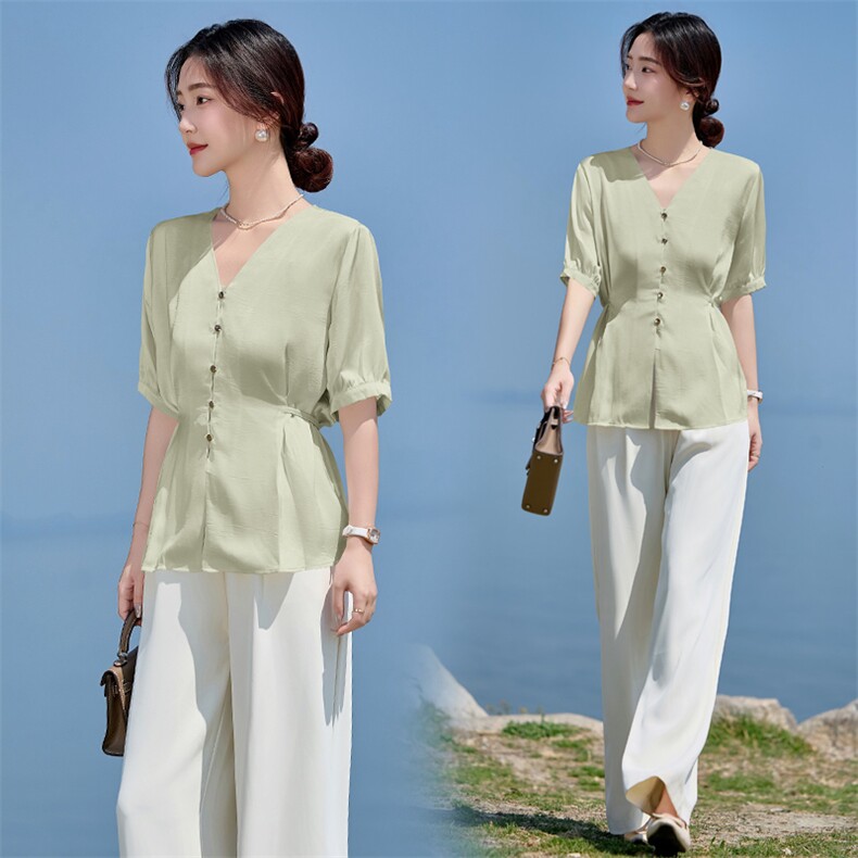 2025年夏季时尚气质系带两件套裤减龄休闲两件套，女装套装/套裙，火爆靓佳人