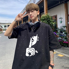 量大优供抖音视频支持得物配合二开美式满天星亮片短袖T恤MTX193，男装T恤，电商A486