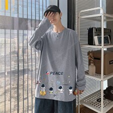 ！秋季打底衫男卫衣男潮流圆领纯棉长袖T恤男CX293-P25，男装T恤，电商B371