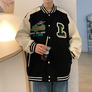 港风上衣夹克宽松落肩拼色棒球服外套 JK710-P65图片