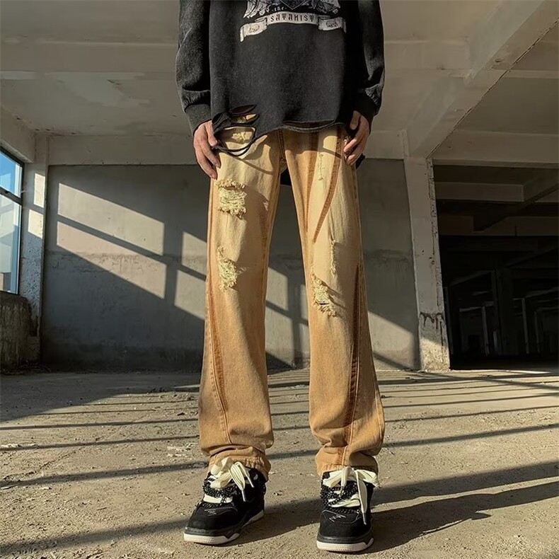 青春流行ins男直筒水洗牛仔裤P40,男装牛仔裤,星座1116-2